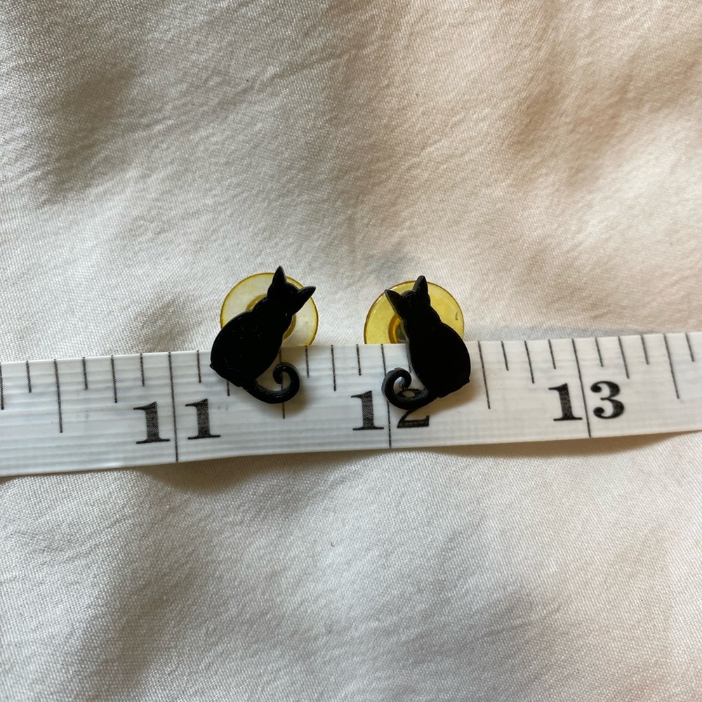 Black Cat Stud Earrings
